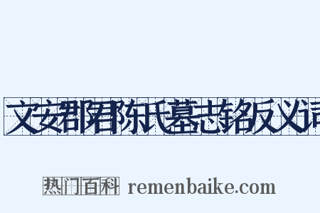 文安郡君陈氏墓志铭反义词是什么意思的图片